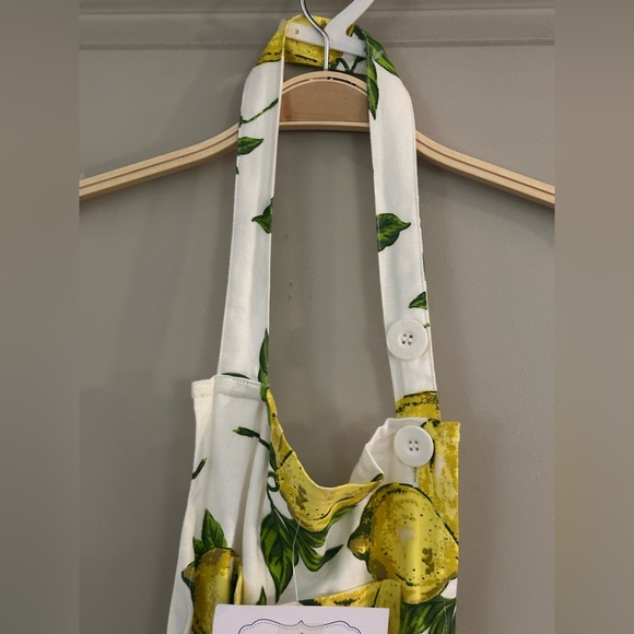 April Cornell Fresh Lemon Printed Cottage Chef 100% Cotton Spring Lemons  Apron - Picture 3 of 9